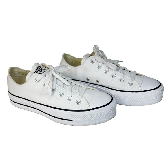 Converse Women’s Chuck Taylor All Star Lift Platform White Canvas Shoes Size 10 - Picture 1 of 7